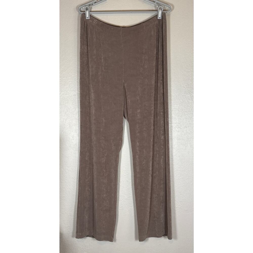 Chicos Travelers No Tummy Pant 2R Large Stretch Pull On Deep Taupe Brown Classic - Picture 2 of 8